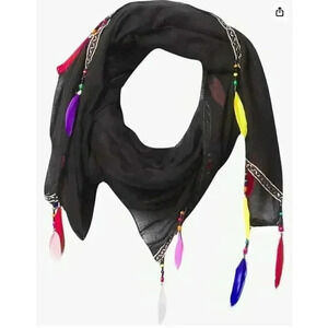 Hadley Wren girls Boho Feather Scarf